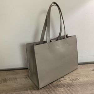 BANANA REPUBLICE Taupe Beige LEATHER Structured TOTE Shoulder BAG Purse